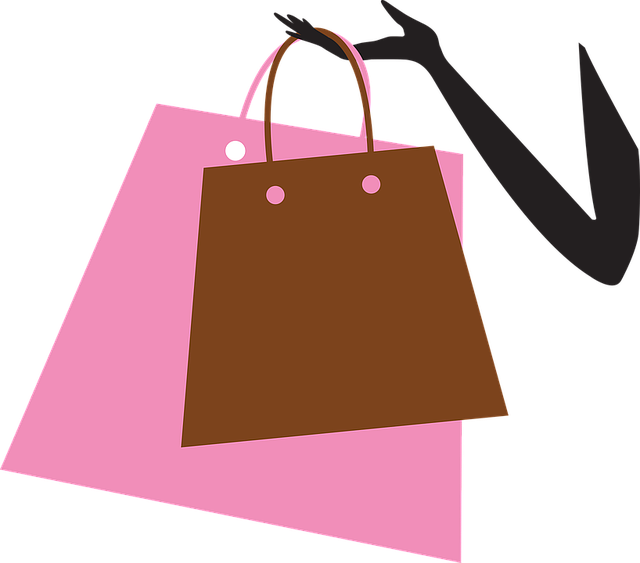 a vector image a hand holding shopping bags