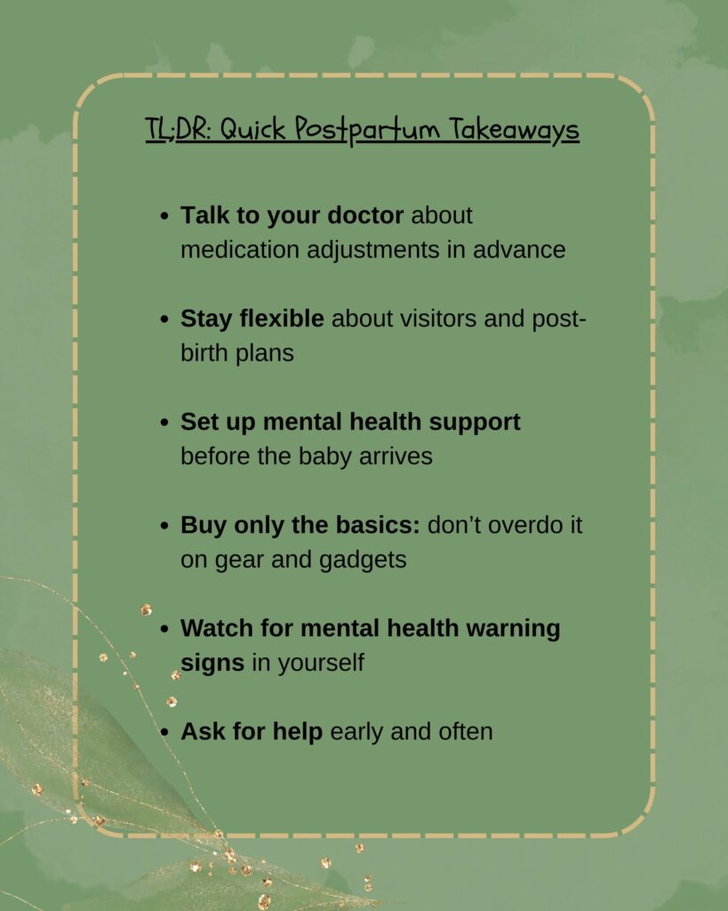a summary of postpartum tips